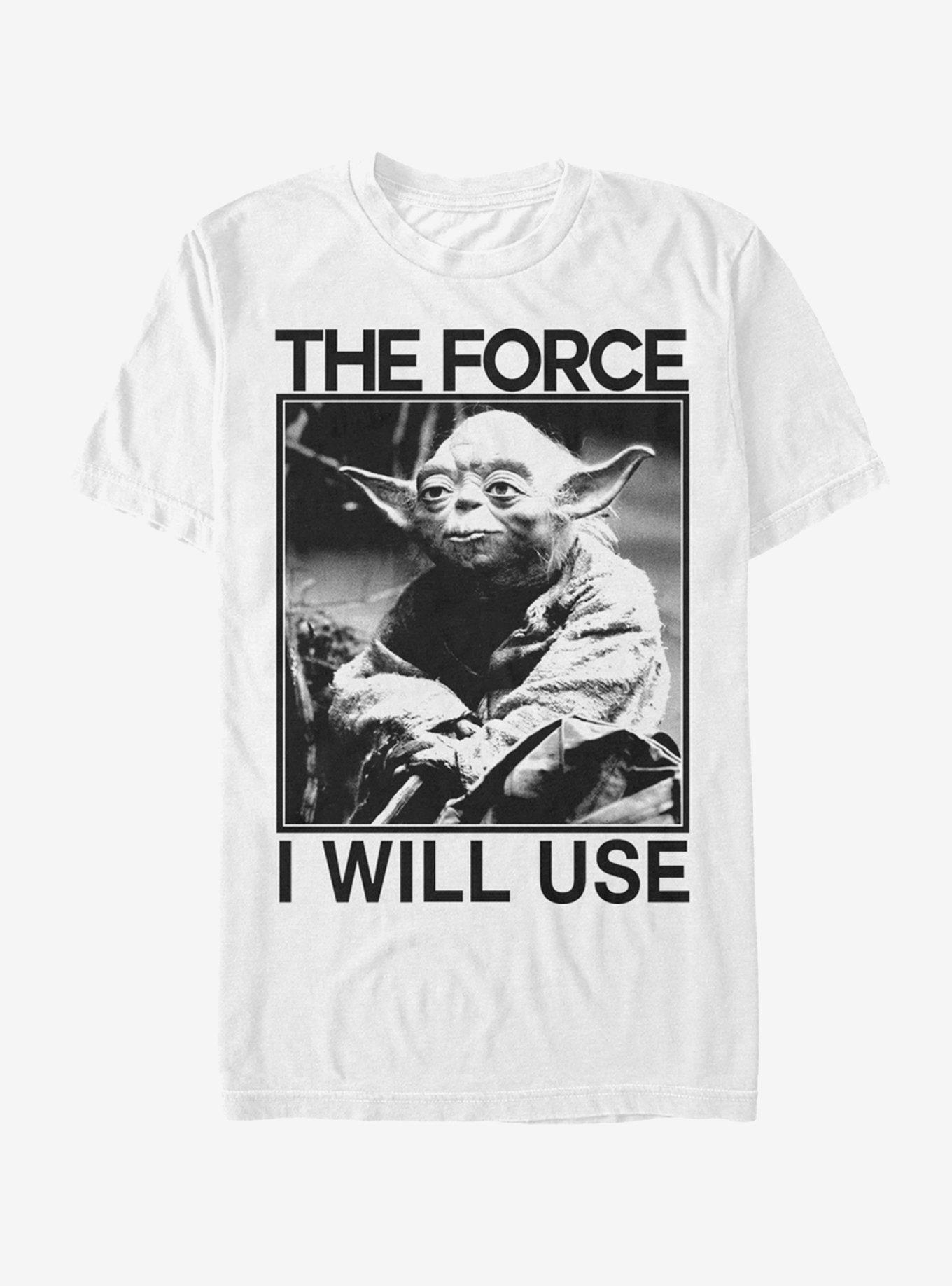 Star Wars Yoda Use the Force T-Shirt, WHITE, hi-res