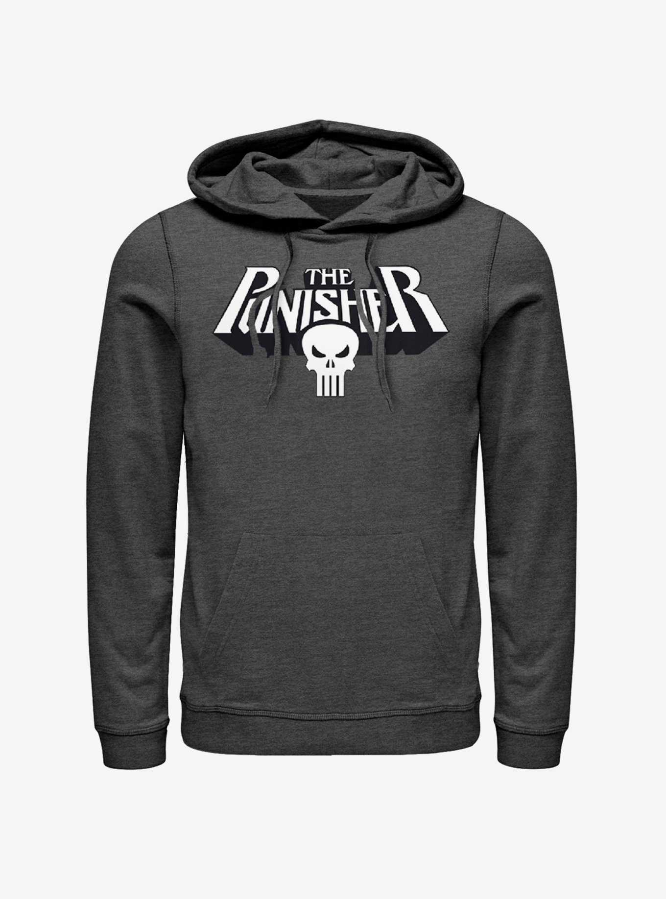Marvel Punisher Skull Text Logo Hoodie, , hi-res