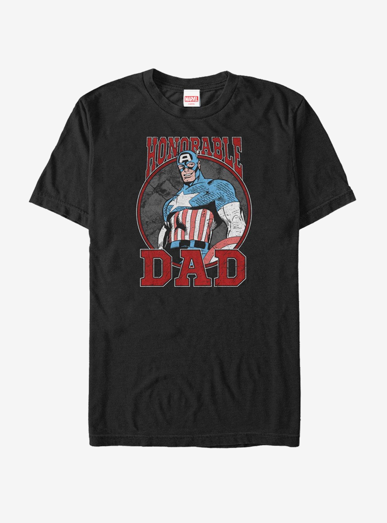 Marvel Father's Day Captain America Honorable T-Shirt, BLACK, hi-res