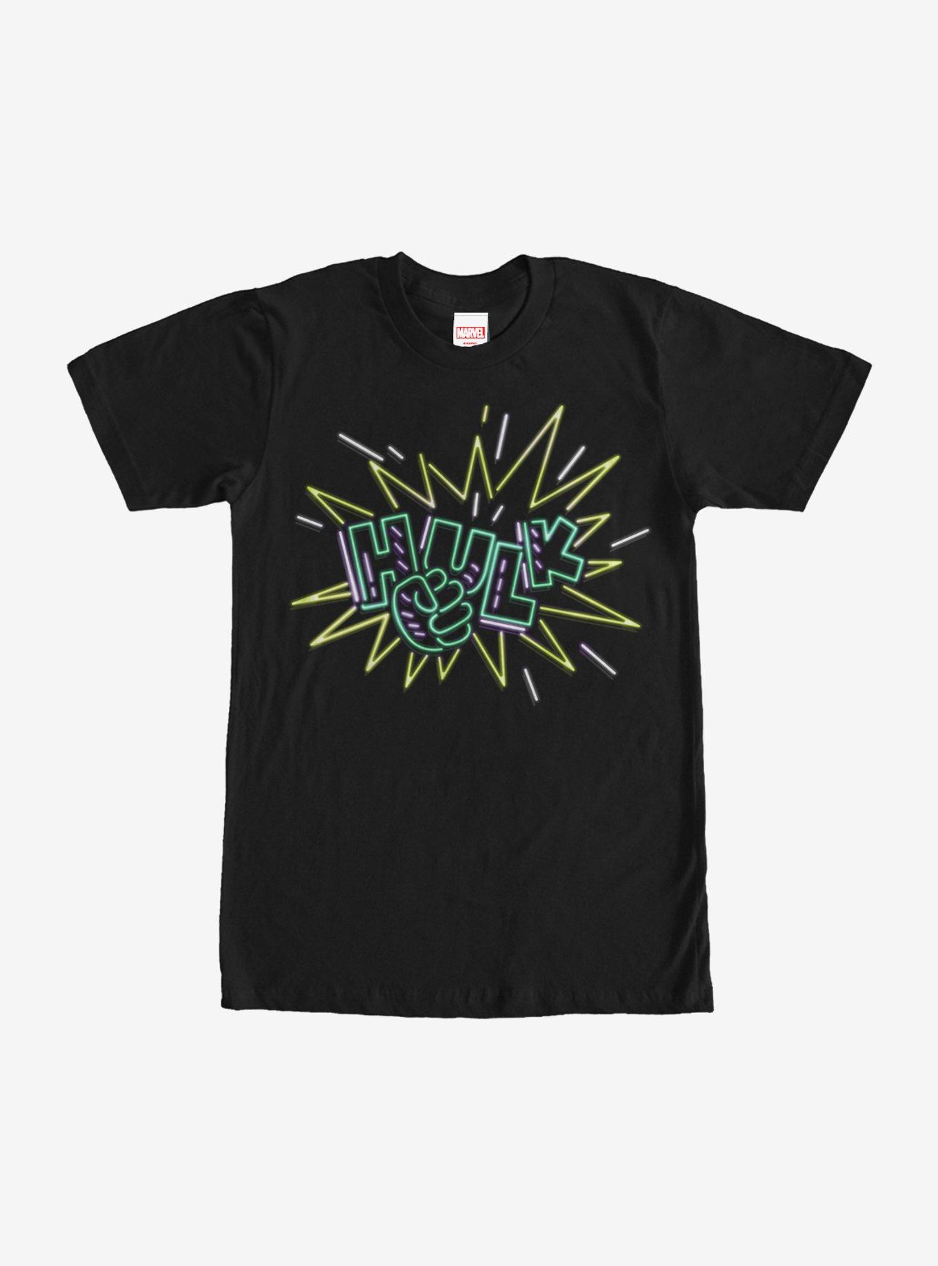 Marvel Hulk Neon Star T-Shirt, BLACK, hi-res