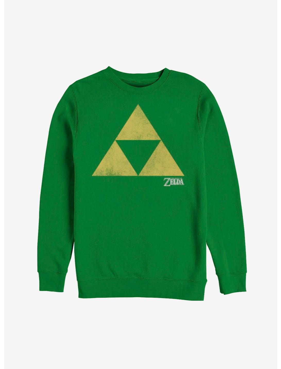 Nintendo Legend of Zelda Classic Triforce Sweatshirt, KELLY, hi-res