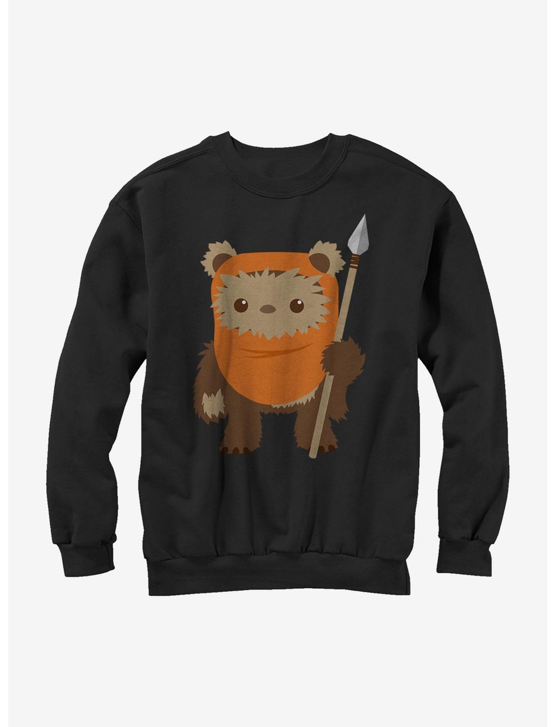 Star Wars Wicket Ewok Cartoon Sweatshirt, BLACK, hi-res