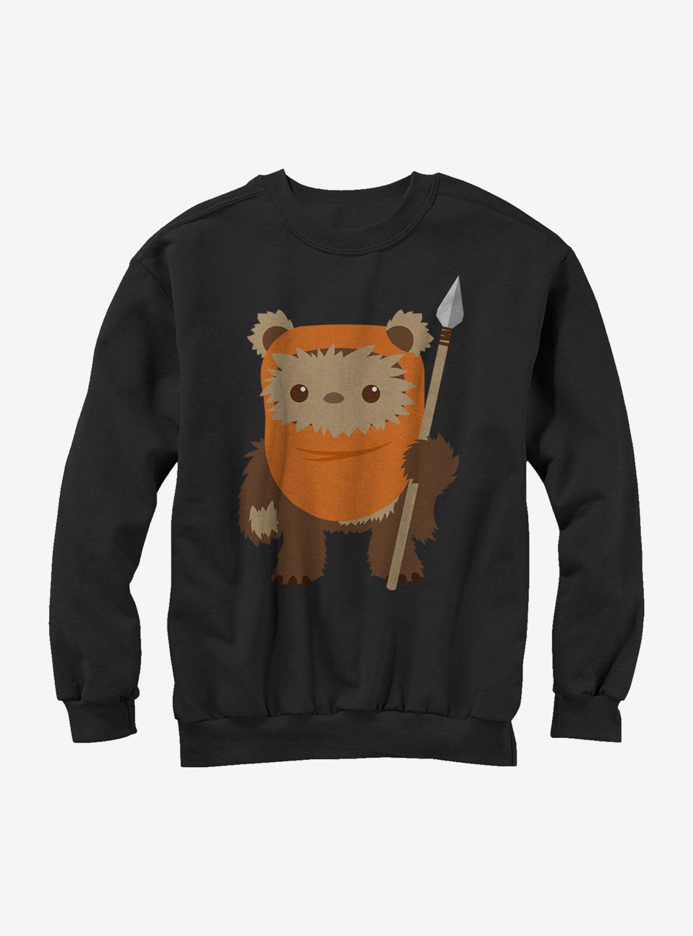 Star Wars Wicket Ewok Cartoon Sweatshirt, BLACK, hi-res