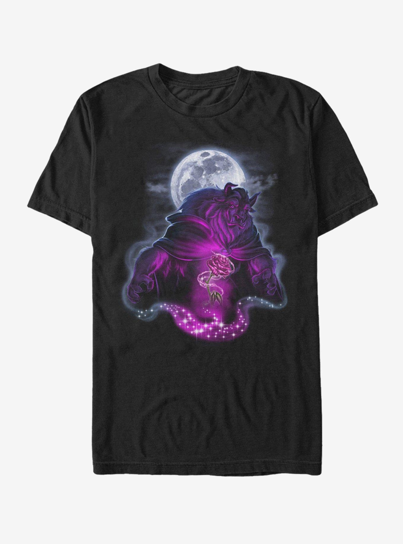 Disney Beauty And The Beast Rose Transformation T-Shirt, BLACK, hi-res