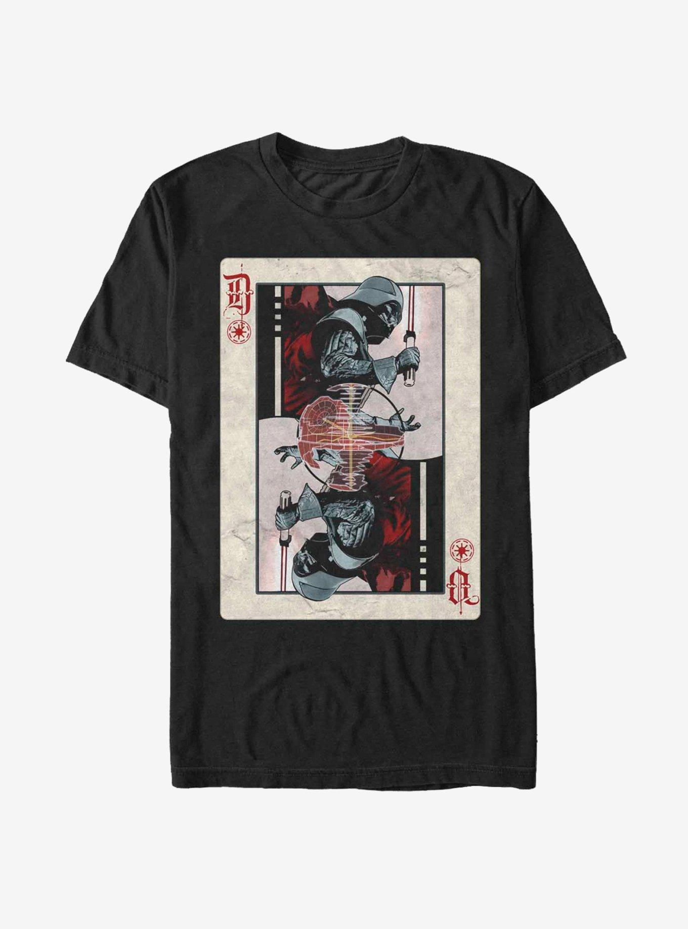 Star Wars Darth Vader Death Star Playing Card T-Shirt, BLACK, hi-res