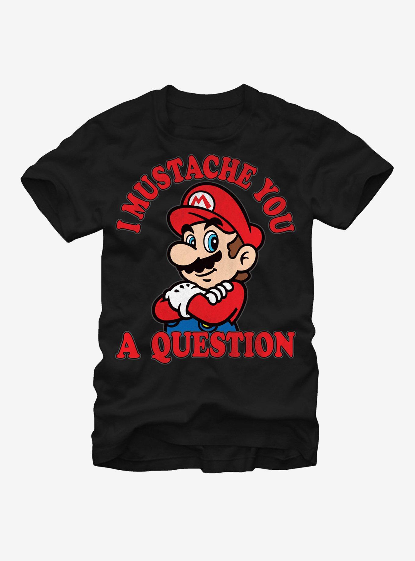 Nintendo Mario Mustache T-Shirt, BLACK, hi-res