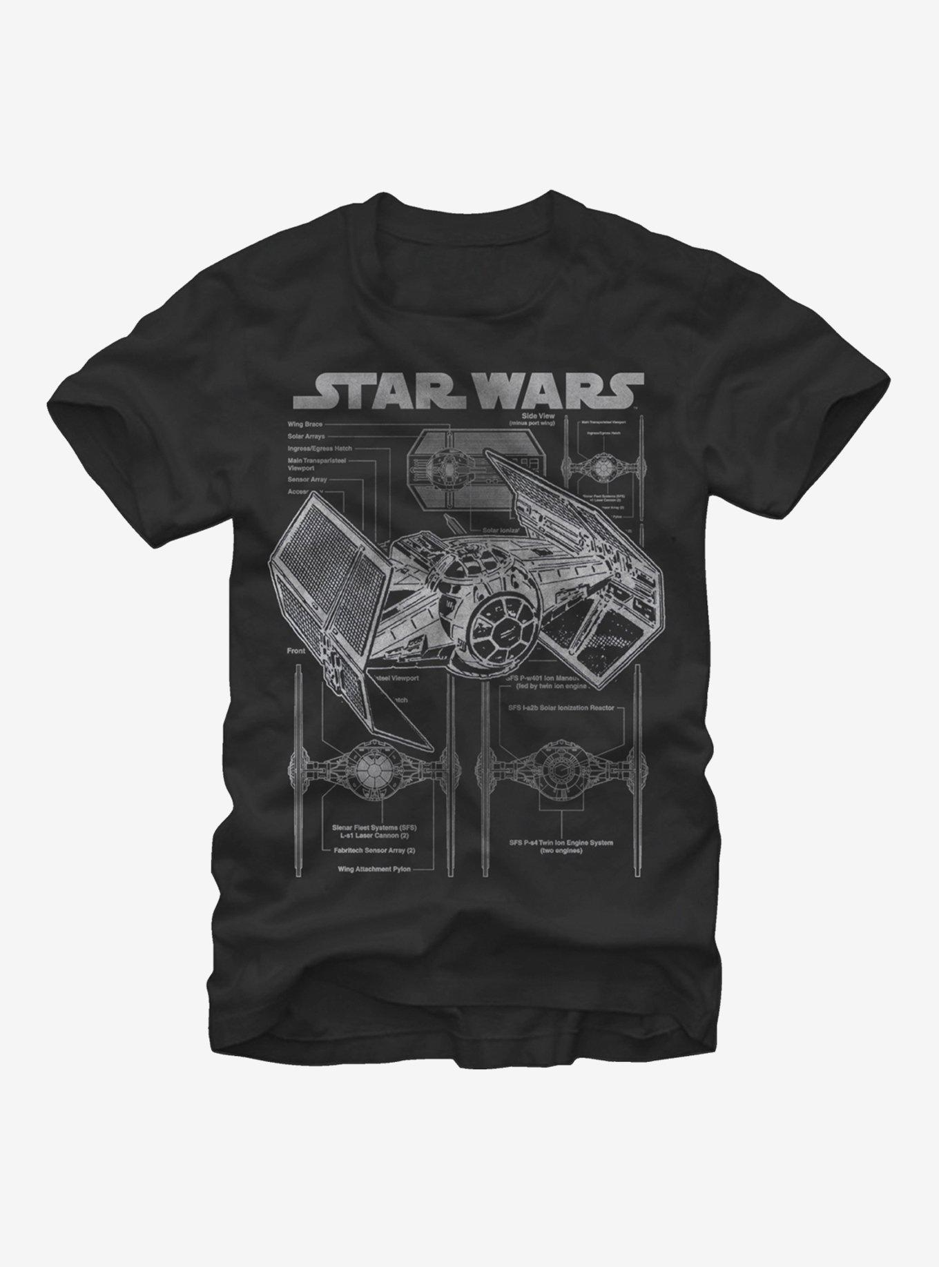 Star Wars TIE Fighter Blueprint T-Shirt, , hi-res