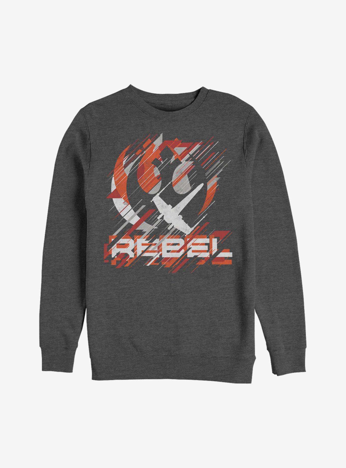 Star Wars Rebel Crest Streaks Sweatshirt, CHAR HTR, hi-res