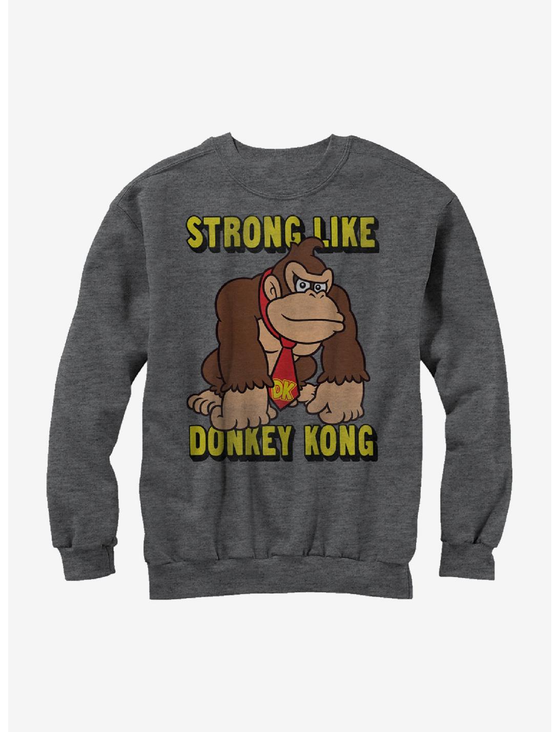 Nintendo Strong Like Donkey Kong Sweatshirt, CHAR HTR, hi-res