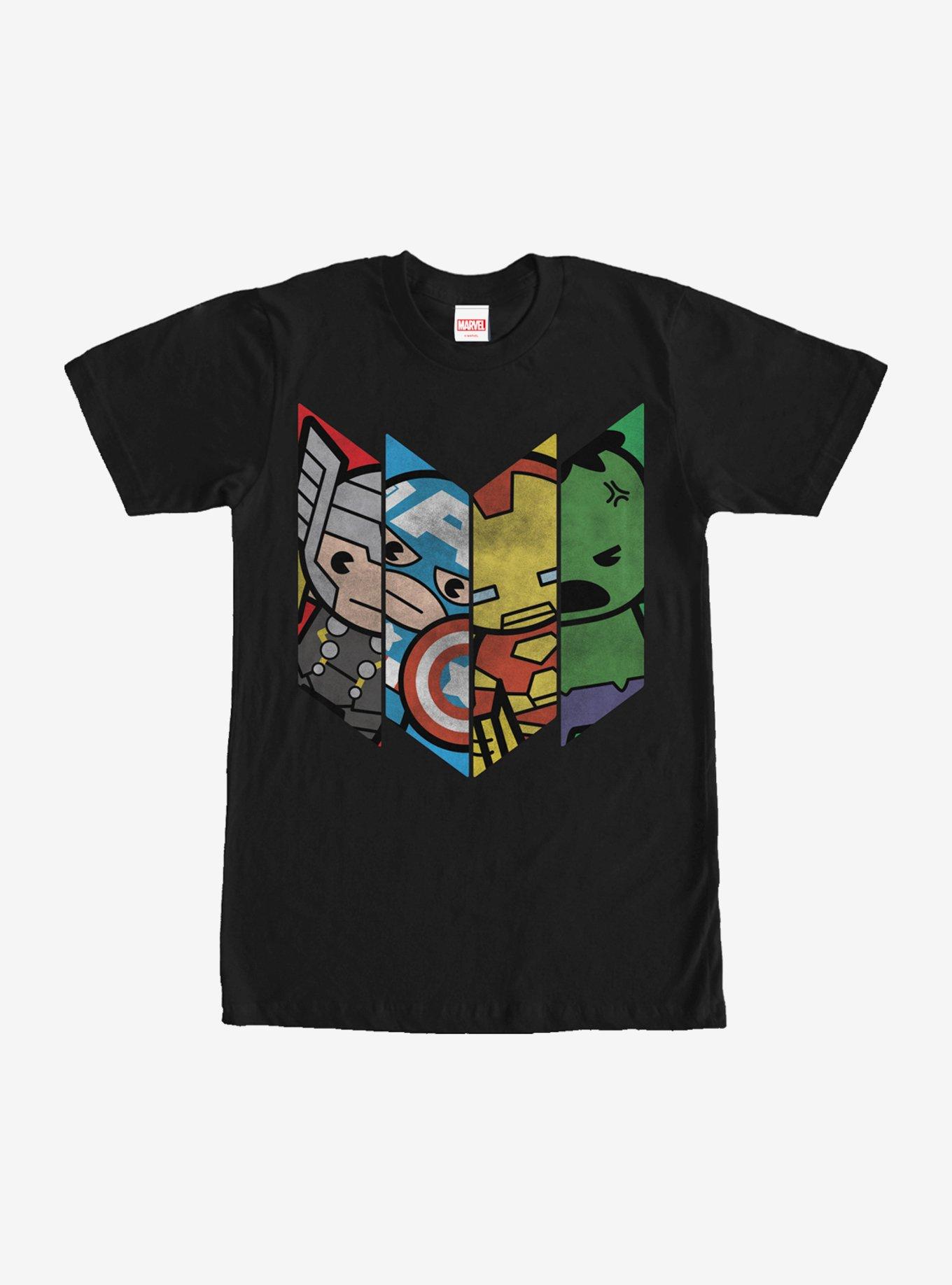 Marvel Avengers Kawaii Panels T-Shirt, BLACK, hi-res