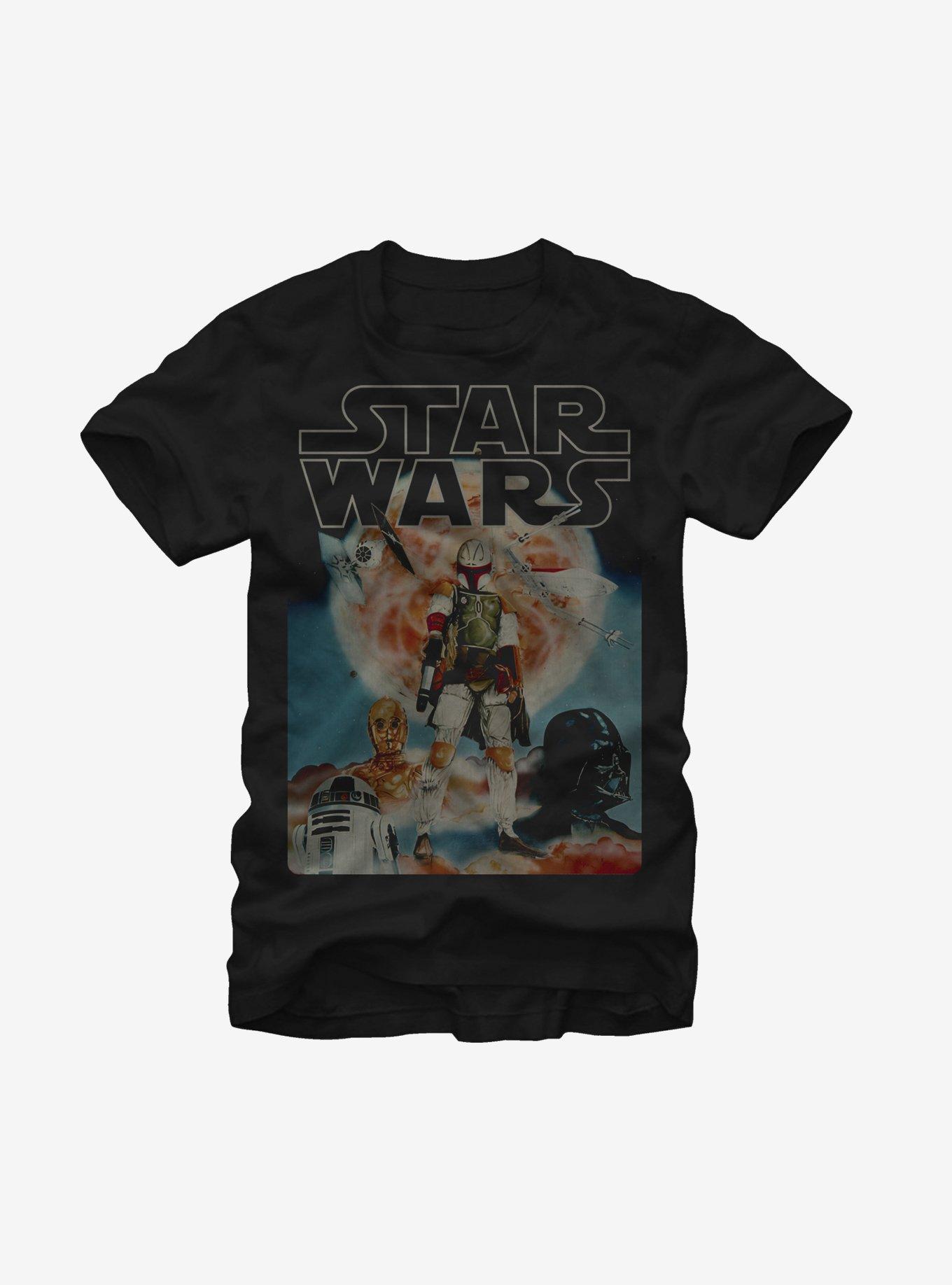 Star Wars Boba Fett and Droids T-Shirt, BLACK, hi-res