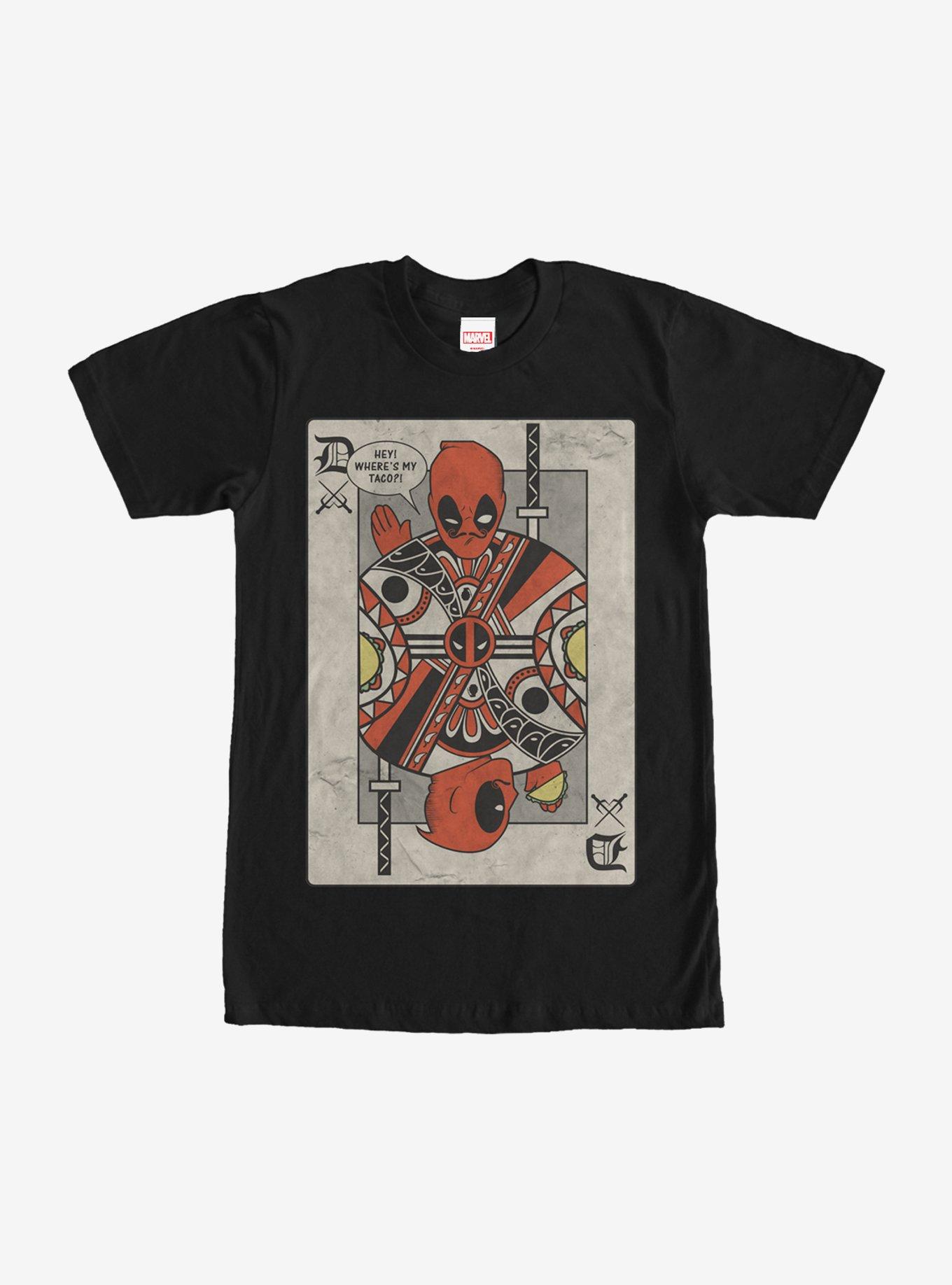 Marvel Deadpool Playing Card T-Shirt, BLACK, hi-res