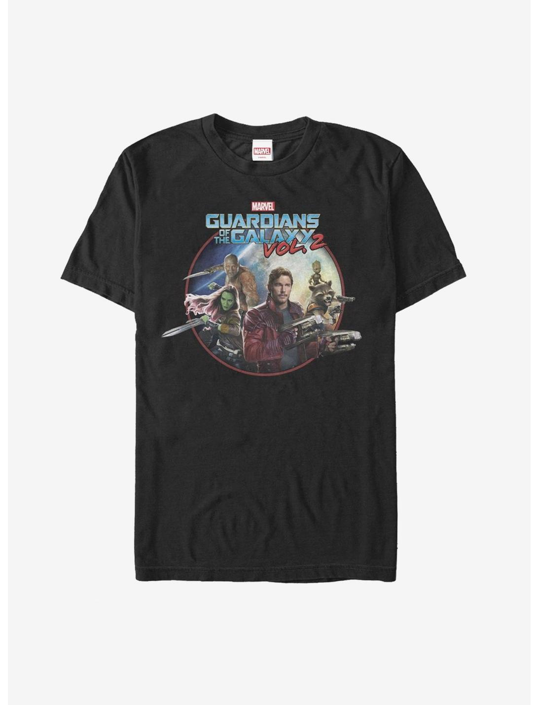 Marvel Guardians of the Galaxy Vol. 2 Team Round T-Shirt, BLACK, hi-res