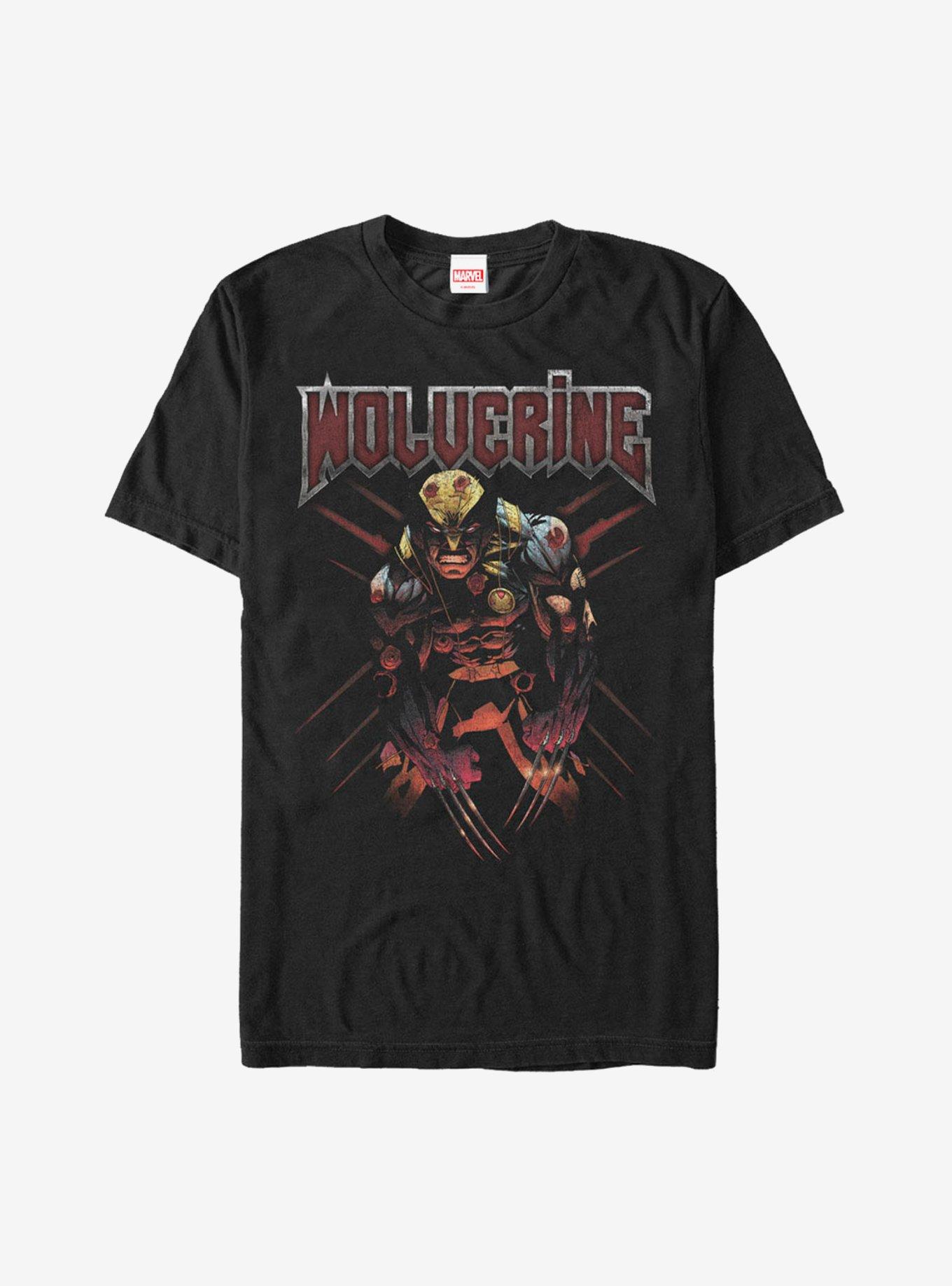 Marvel X-Men Wolverine Metal T-Shirt, BLACK, hi-res