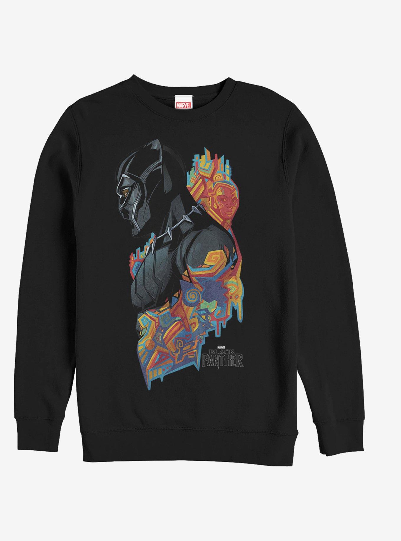 Marvel Black Panther 2018 Artistic Pattern Sweatshirt, BLACK, hi-res