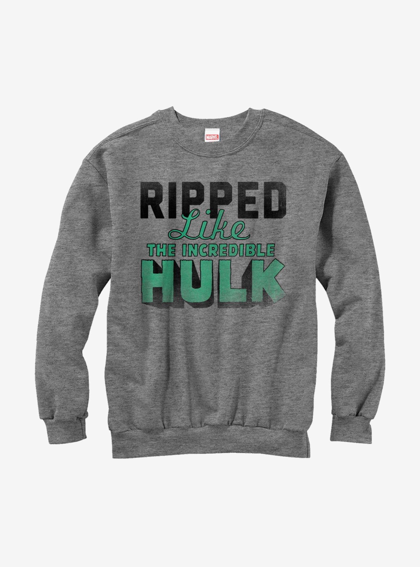 Marvel Ripped Like the Hulk Girls Sweatshirt, ATH HTR, hi-res