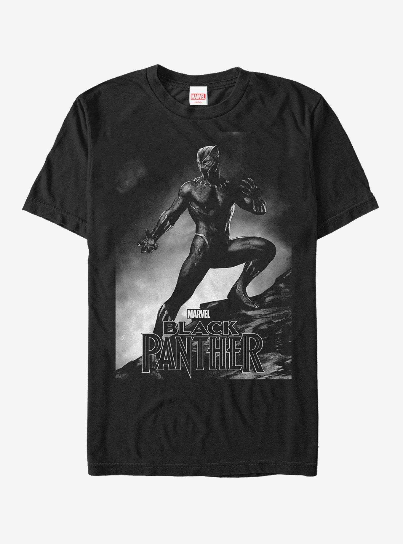 Marvel Black Panther 2018 Grayscale Pose T-Shirt