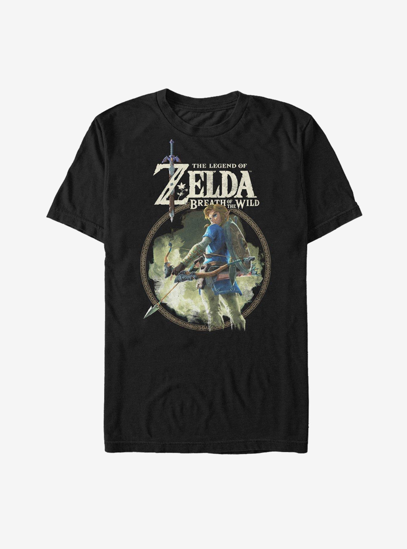 Nintendo Legend of Zelda Breath of the Wild Circle T-Shirt, BLACK, hi-res