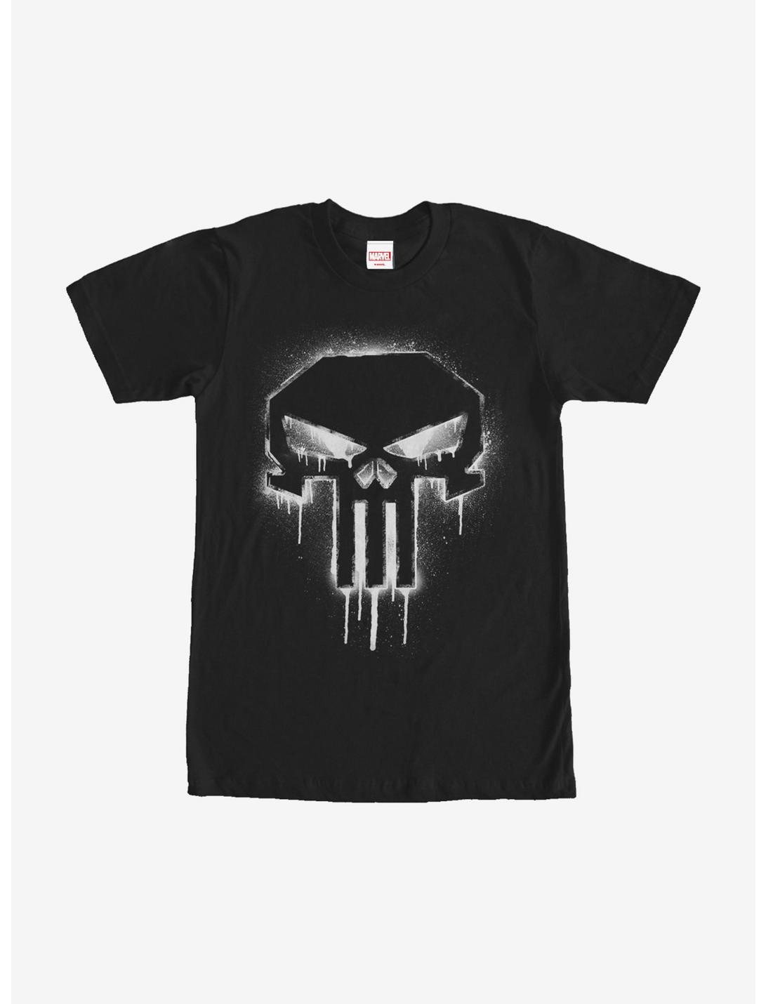 Marvel The Punisher Paint Drip Skull T-Shirt, BLACK, hi-res