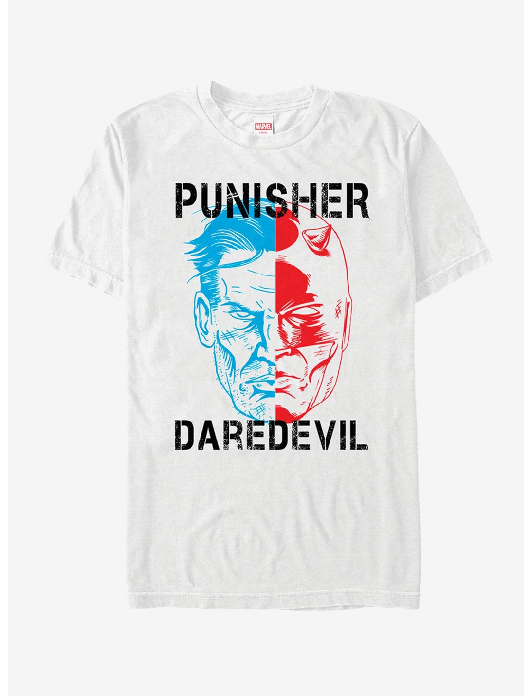 Marvel The Punisher vs. Daredevil Profile T-Shirt, WHITE, hi-res