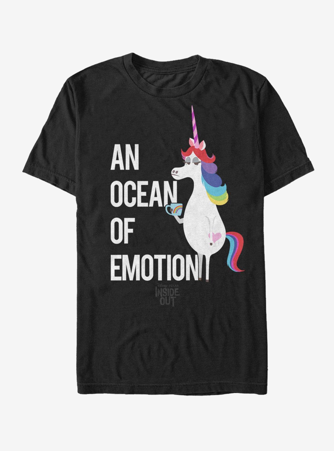 Disney Pixar Inside Out Rainbow Unicorn Ocean of Emotion T-Shirt, BLACK, hi-res