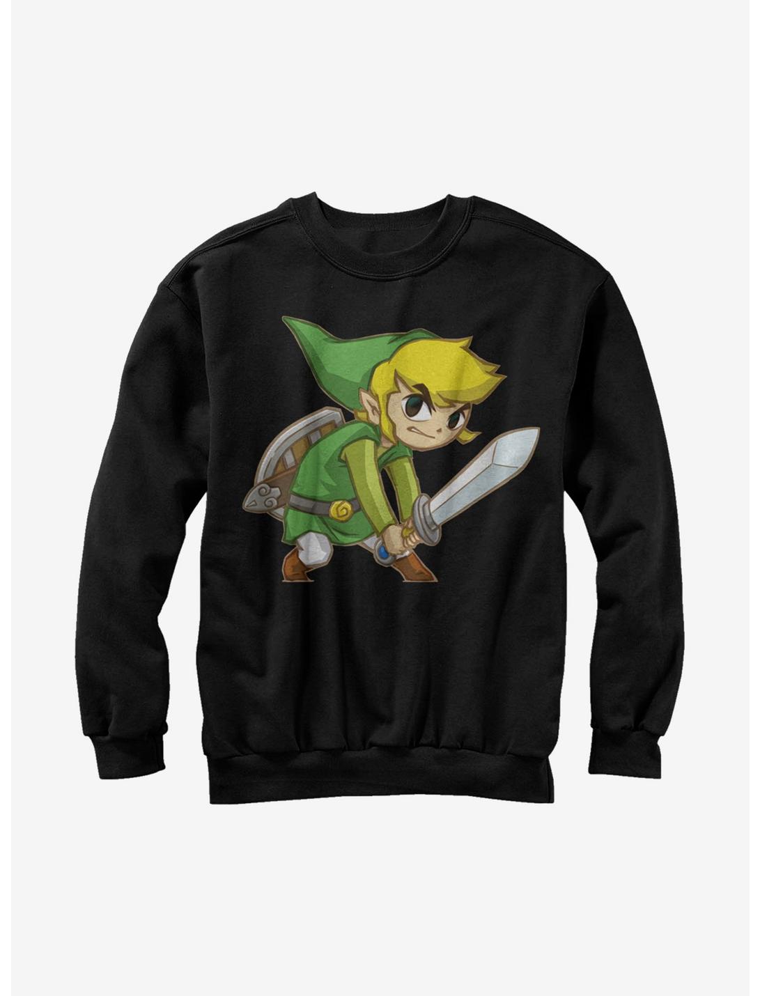 Nintendo Legend of Zelda Spirit Tracks Link Sweatshirt, BLACK, hi-res