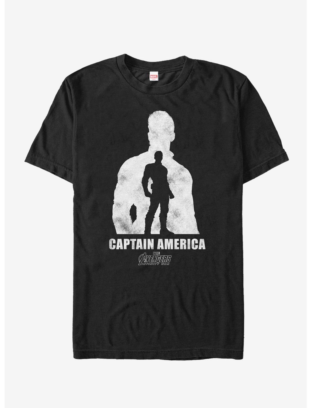 Marvel Avengers: Infinity War Captain America Silhouette T-Shirt, BLACK, hi-res