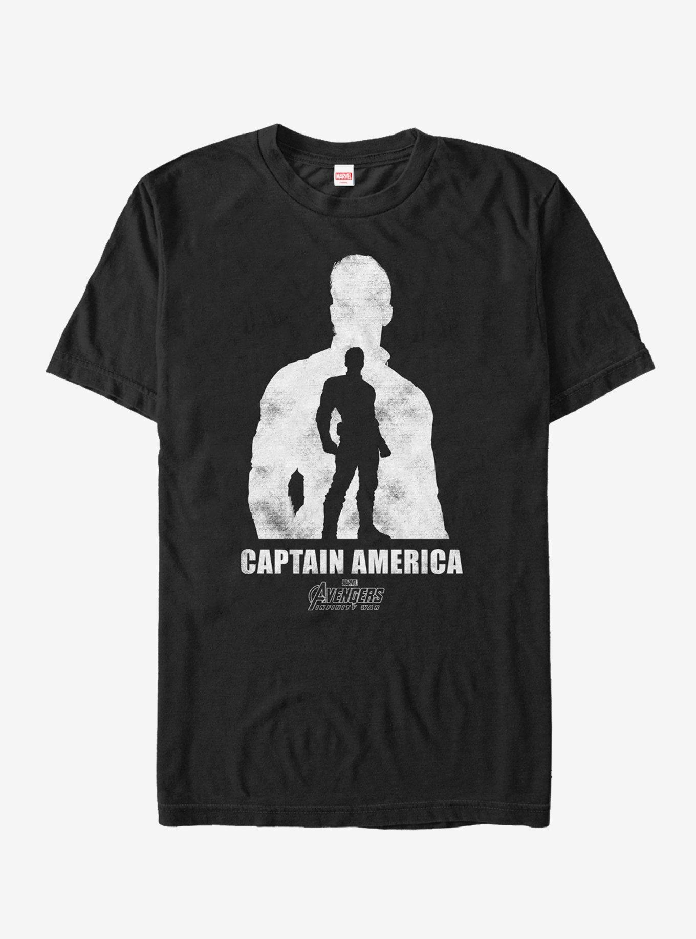 Marvel Avengers: Infinity War Captain America Silhouette T-Shirt, BLACK, hi-res