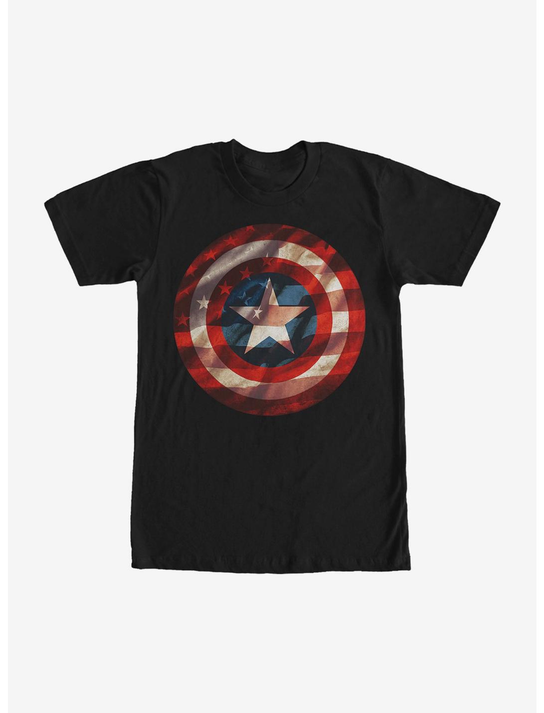 Marvel Captain America Shield Flag T-Shirt, BLACK, hi-res