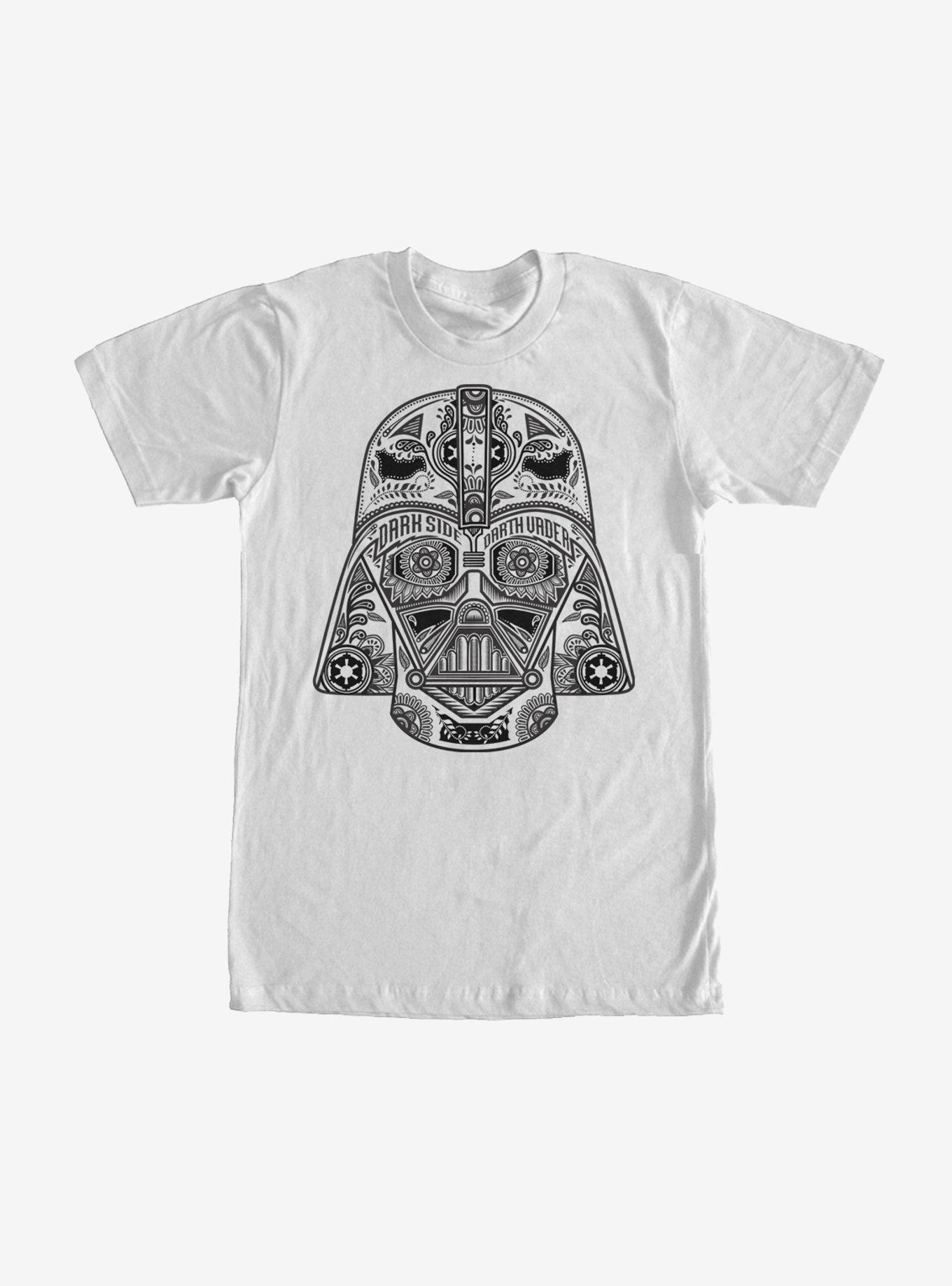 Star Wars Henna Darth Vader Helmet Print T Shirt WHITE Hot Topic