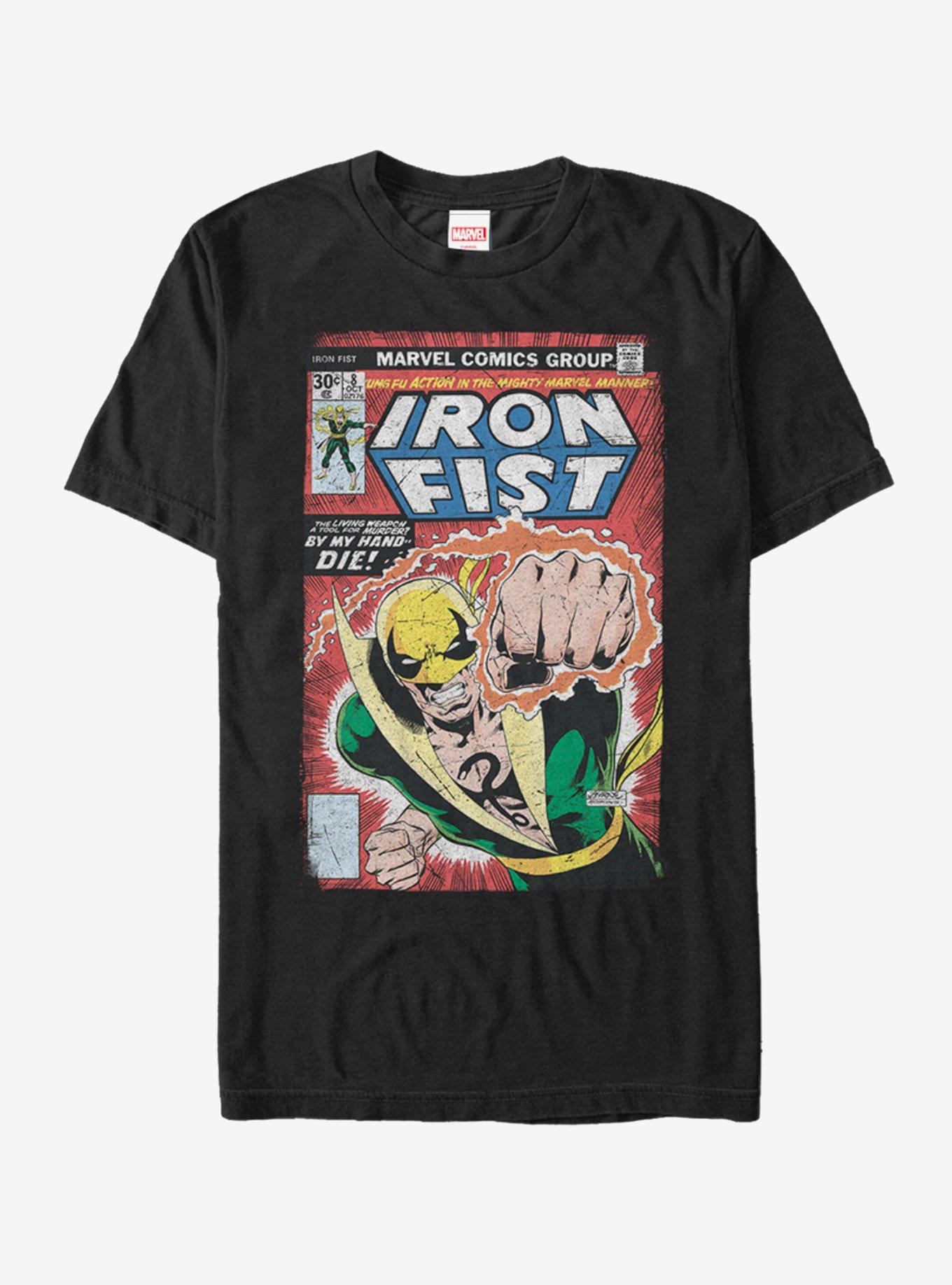 Marvel Iron Fist Comic Book Print T-Shirt, BLACK, hi-res