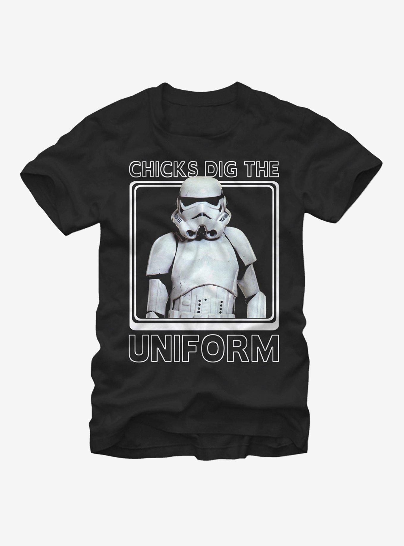 Star Wars Stormtrooper Chicks Dig the Uniform T-Shirt, BLACK, hi-res