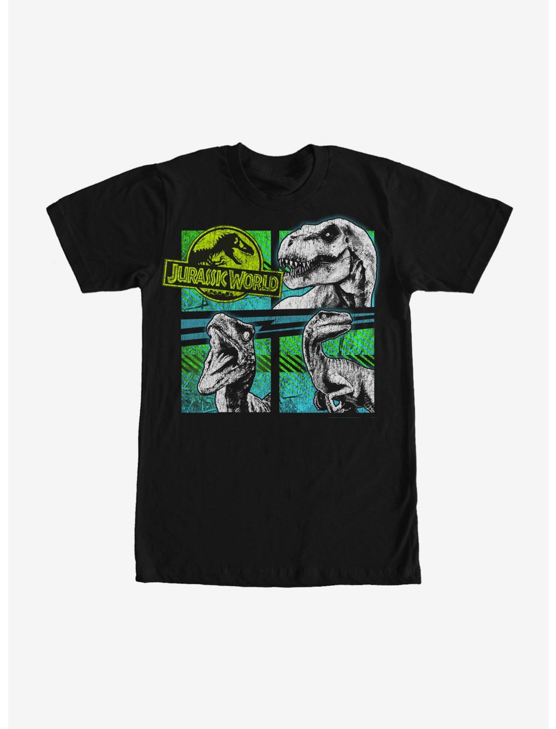 Jurassic World T. Rex And Velociraptors T-Shirt, BLACK, hi-res
