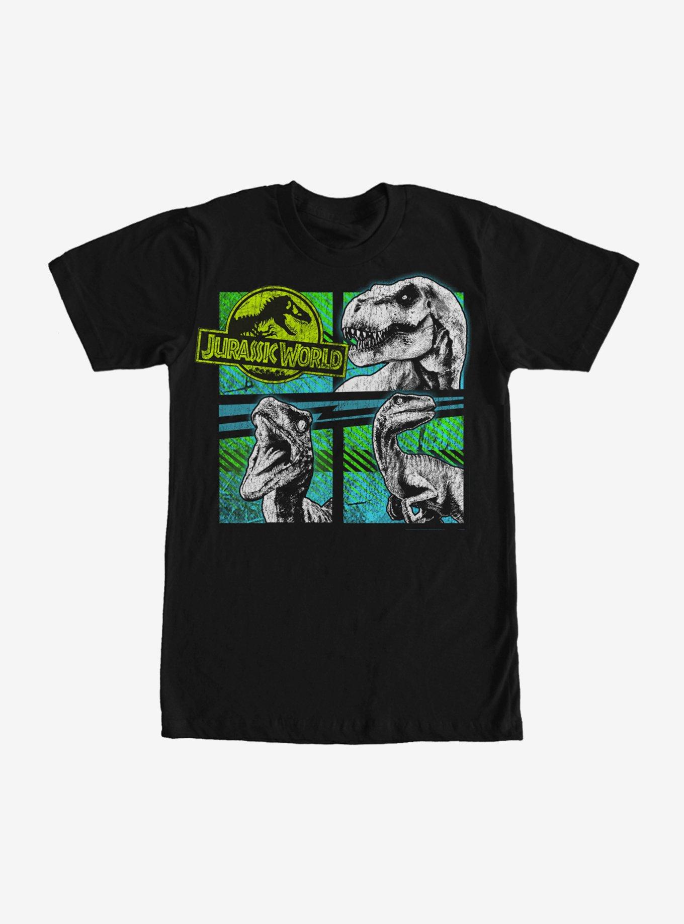 Jurassic World T. Rex And Velociraptors T-Shirt, BLACK, hi-res