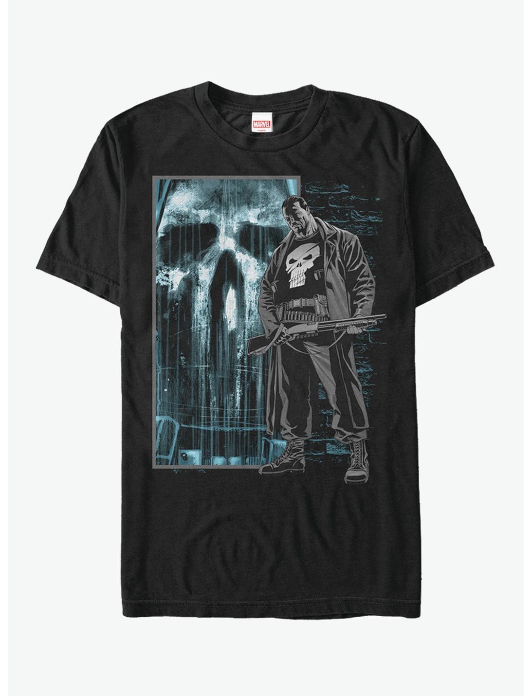 Marvel The Punisher Armed In Shadows T-Shirt, BLACK, hi-res
