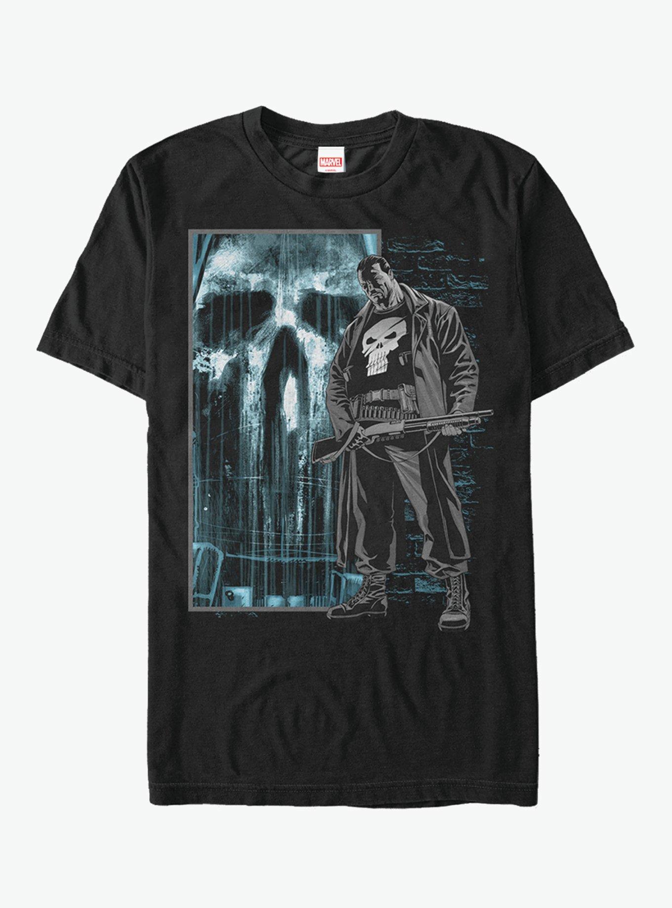 Marvel The Punisher Armed In Shadows T-Shirt, BLACK, hi-res