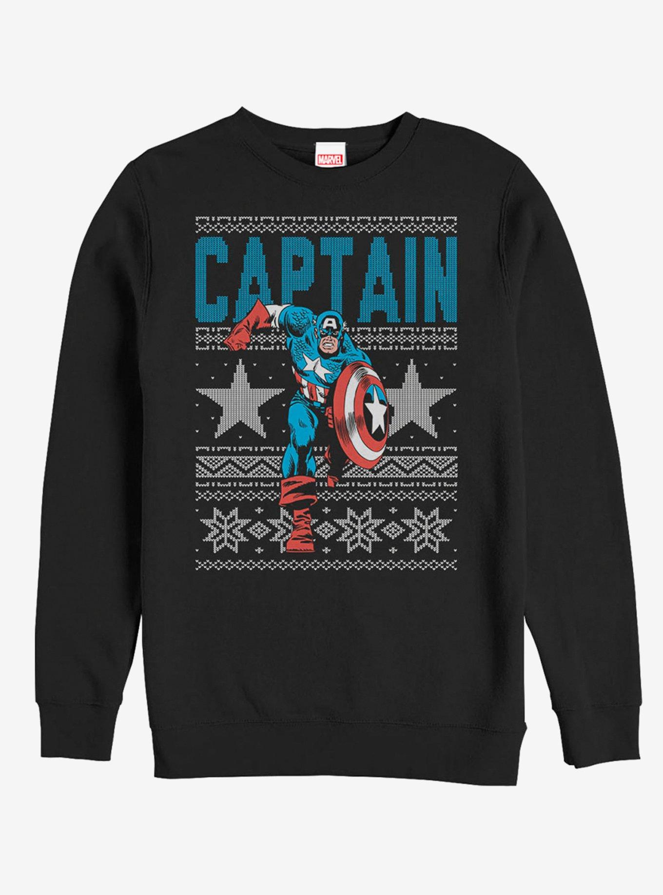 Marvel Captain America Star Ugly Christmas Sweater Sweatshirt
