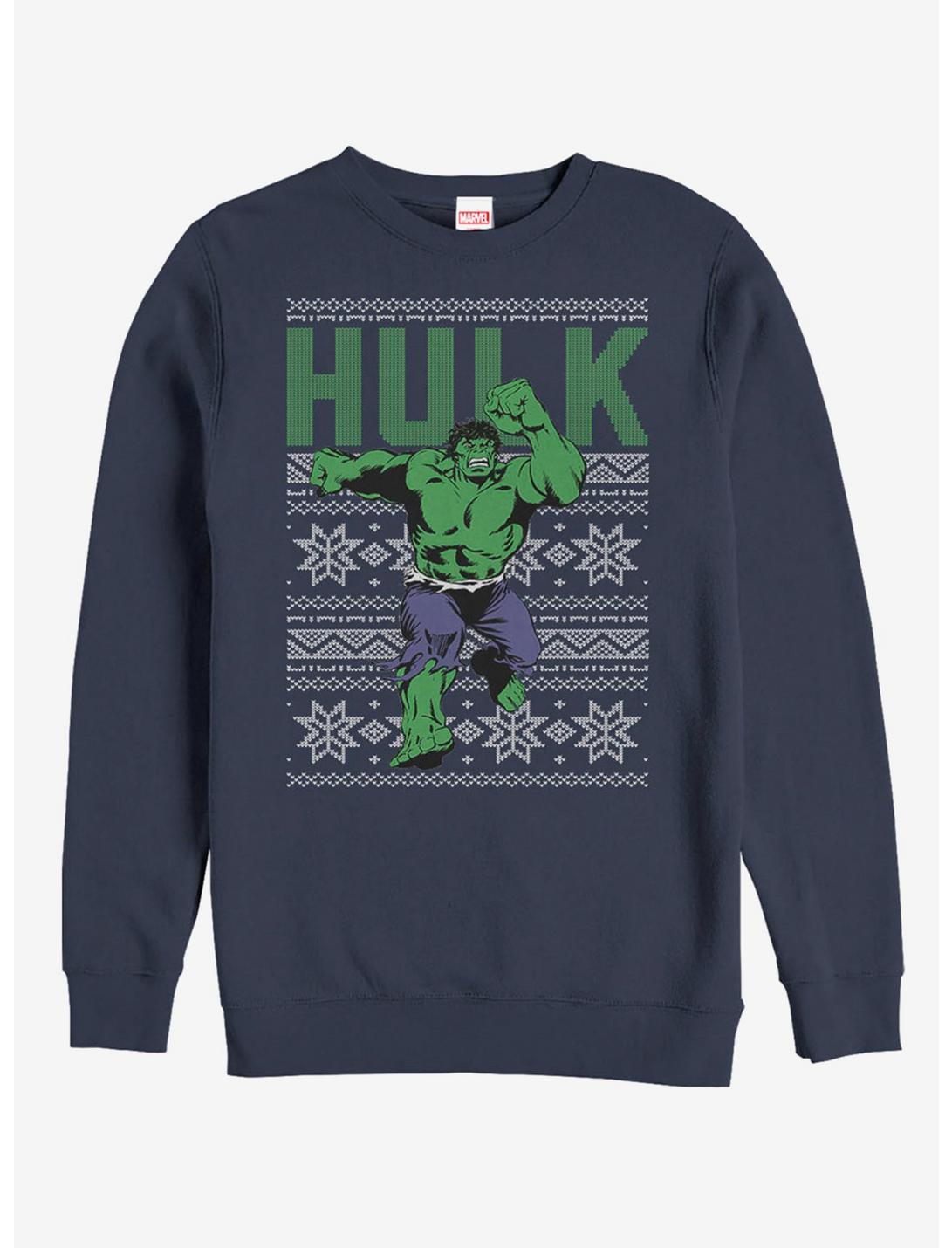 Marvel Hulk Ugly Christmas Sweater Sweatshirt, NAVY, hi-res
