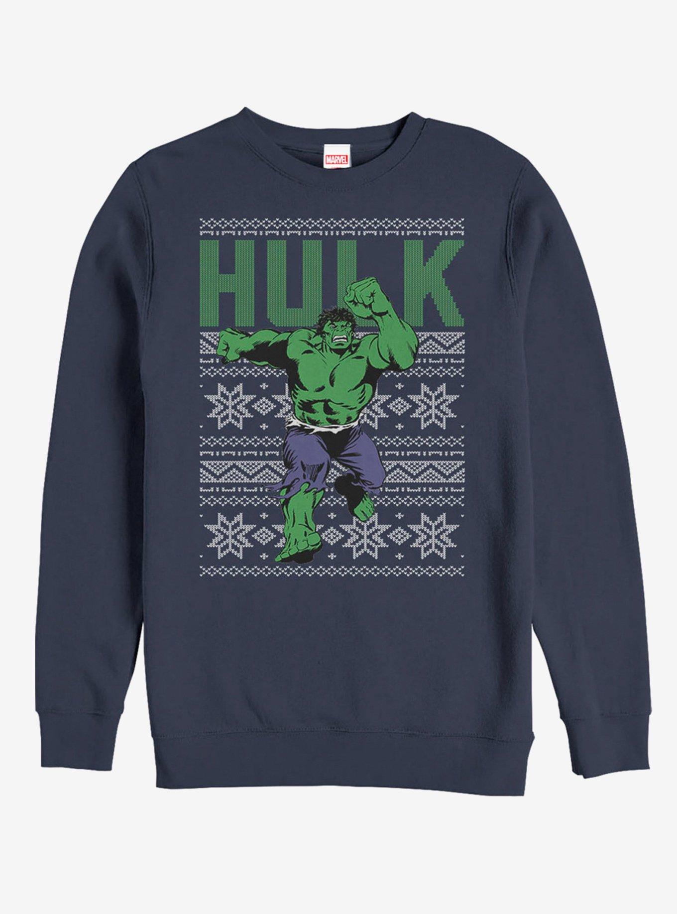 Marvel Hulk Ugly Christmas Sweater Sweatshirt, NAVY, hi-res