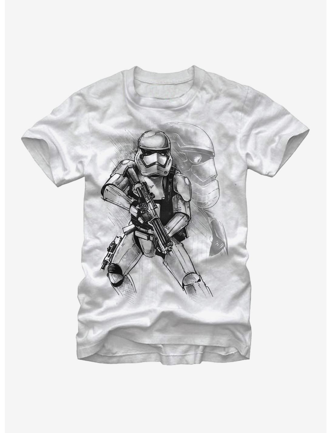 Star Wars First Order Stormtrooper Sketch T-Shirt, WHITE, hi-res