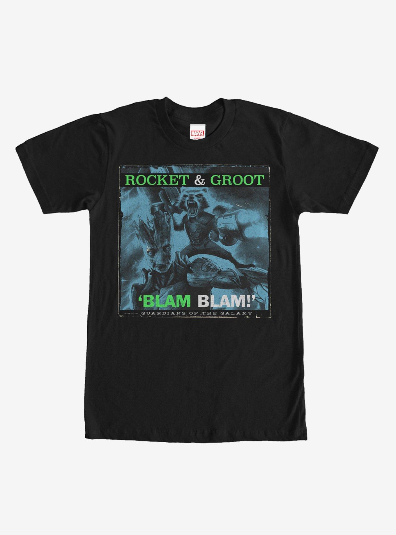 Marvel Guardians of the Galaxy Rocket and Groot Blam T-Shirt, BLACK, hi-res
