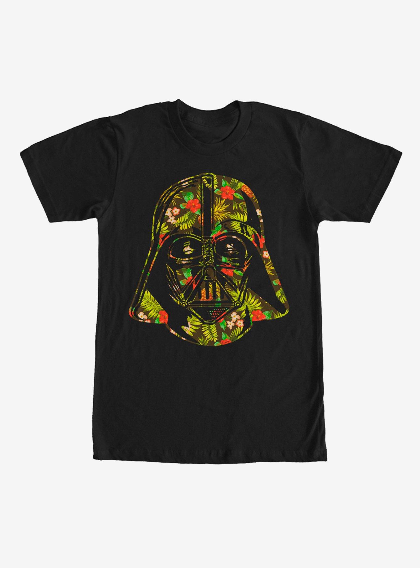 Star Wars Hawaiian Print Darth Vader Helmet T-Shirt, BLACK, hi-res