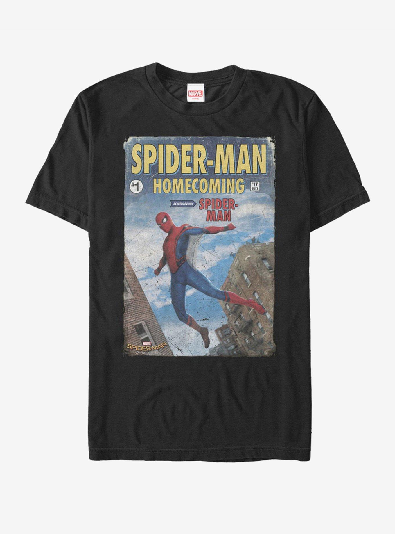 Marvel Spider-Man: Homecoming Comic Book T-Shirt, BLACK, hi-res