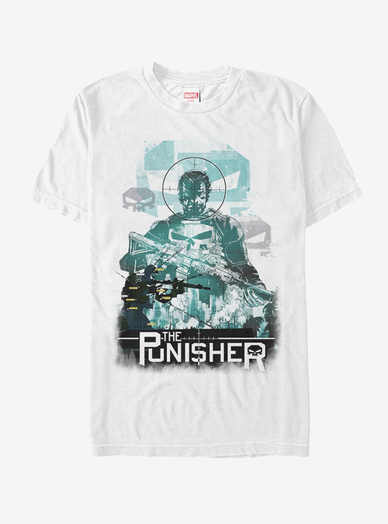 Marvel The Punisher Target T-Shirt, WHITE, hi-res