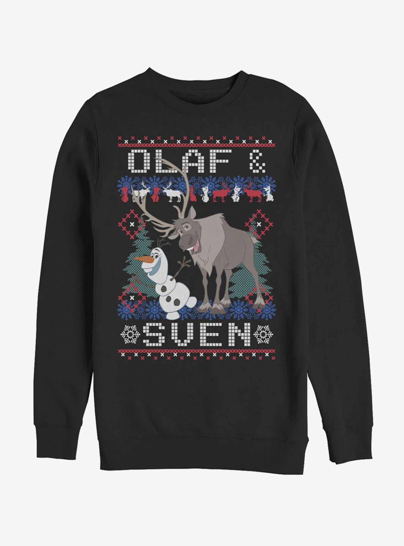 Frozen Ugly Christmas Sweater Olaf Sven Sweatshirt, BLACK, hi-res