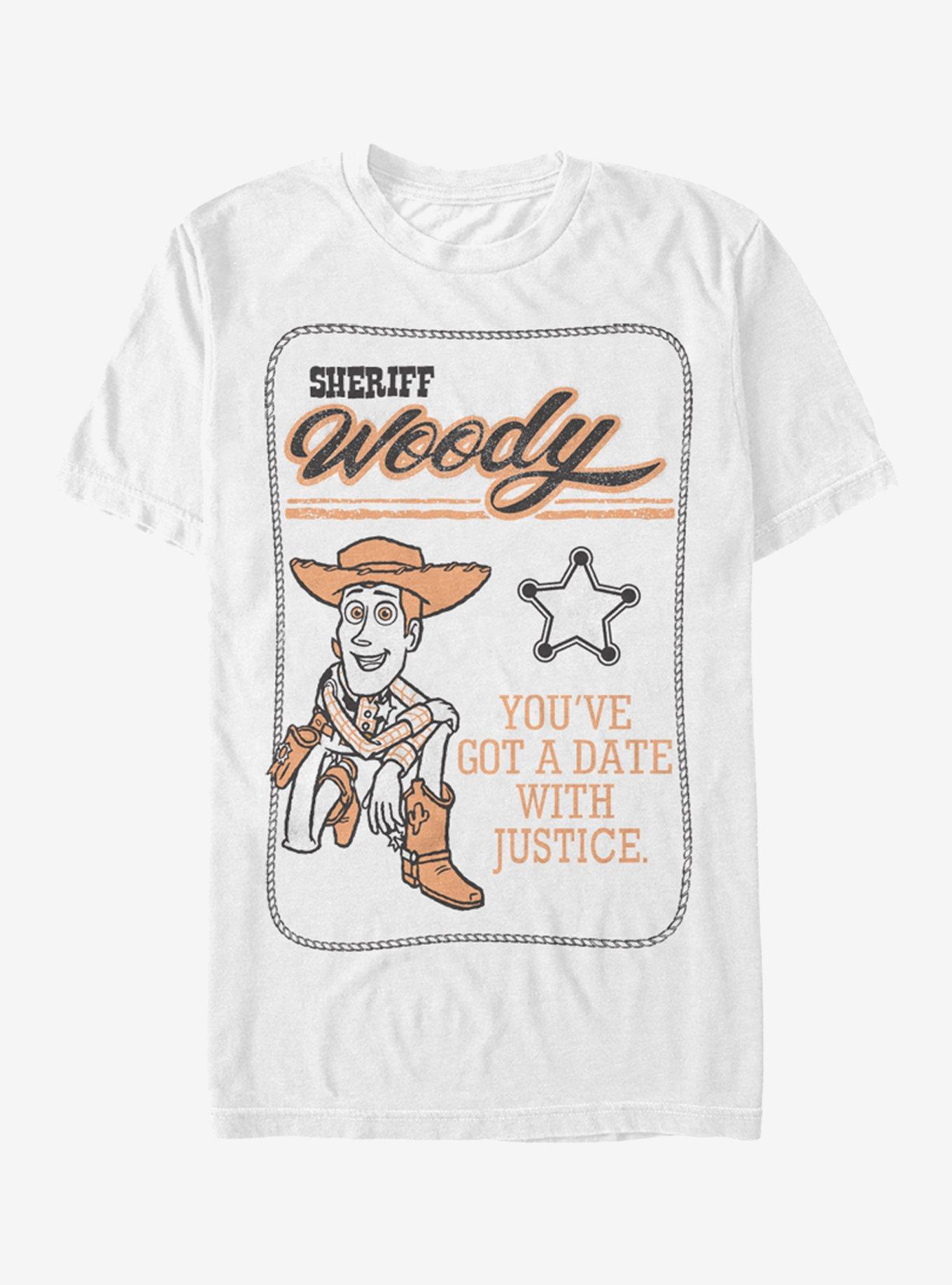 Toy Story Sheriff Woody Date With Justice T-Shirt, WHITE, hi-res