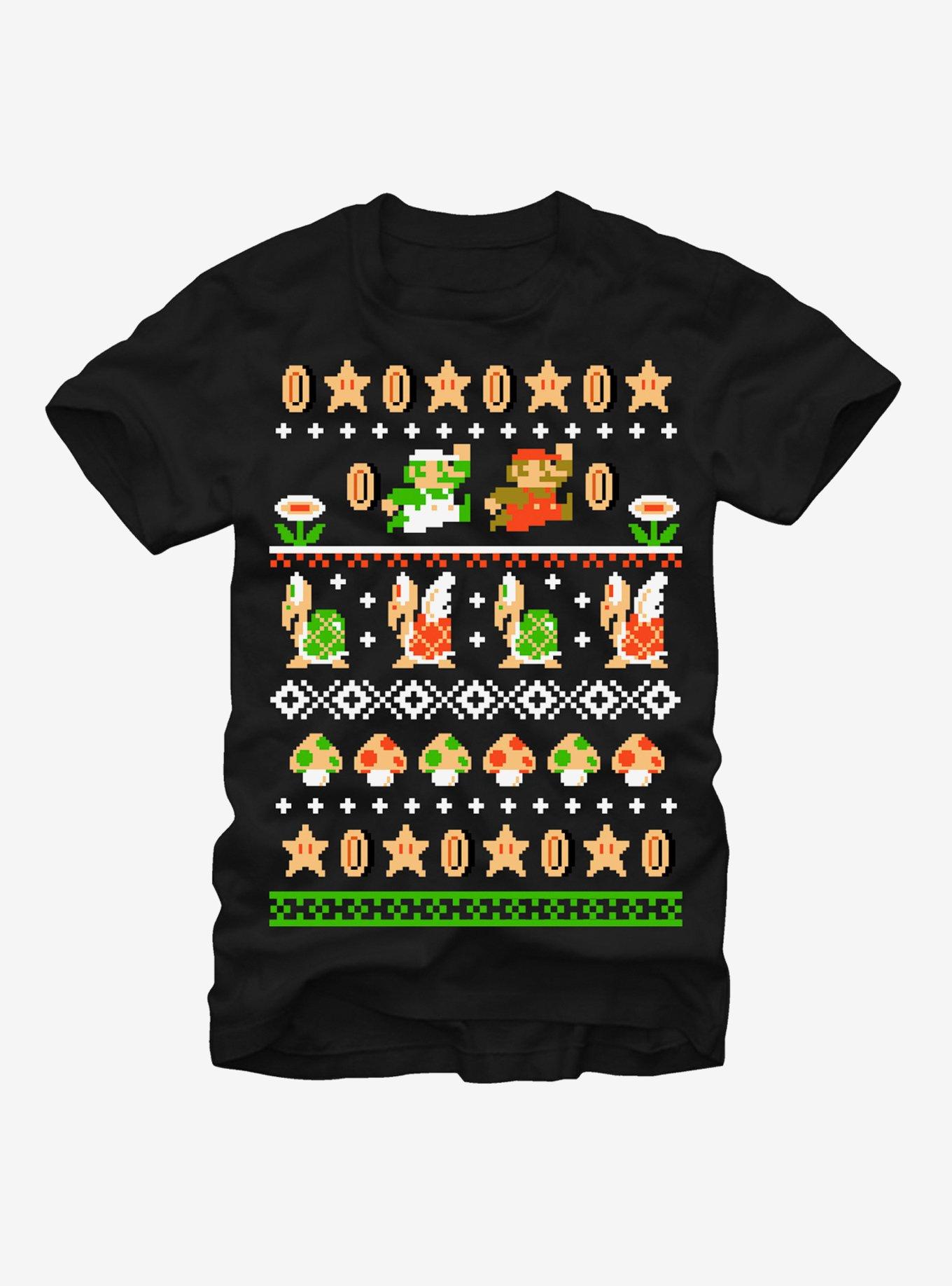 Nintendo Super Mario Bros Pattern T-Shirt, , hi-res