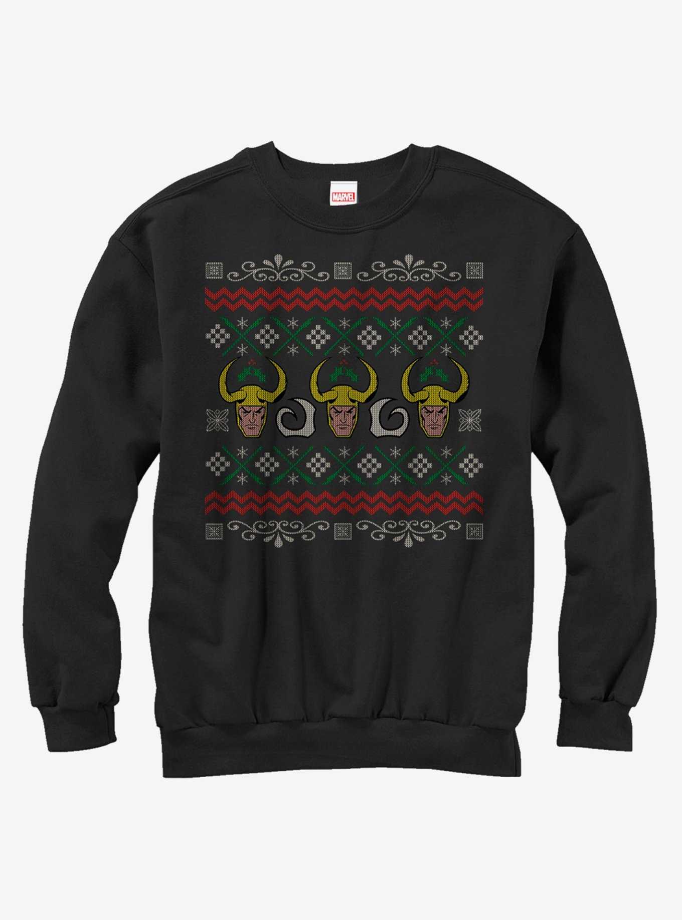 Marvel Loki Ugly Christmas Sweater Girls Sweatshirt, , hi-res