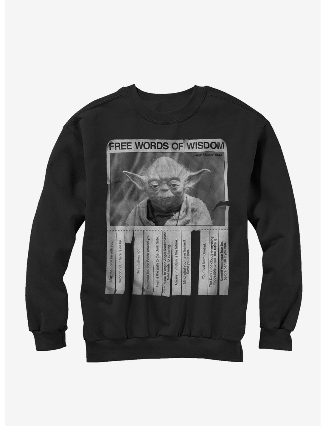Star Wars Yoda Words of Wisdom Sweatshirt, BLACK, hi-res