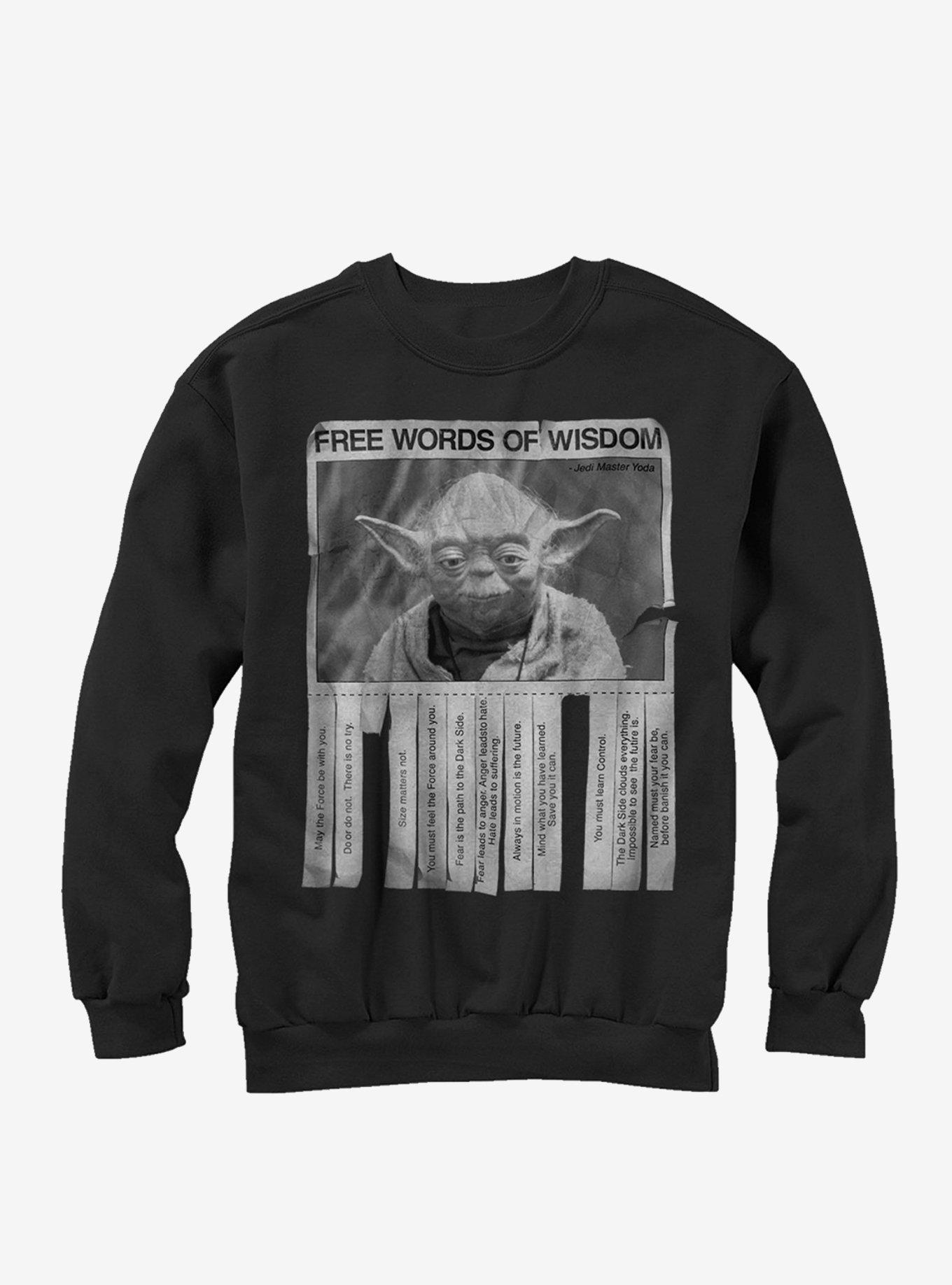 Star Wars Yoda Words of Wisdom Sweatshirt, BLACK, hi-res